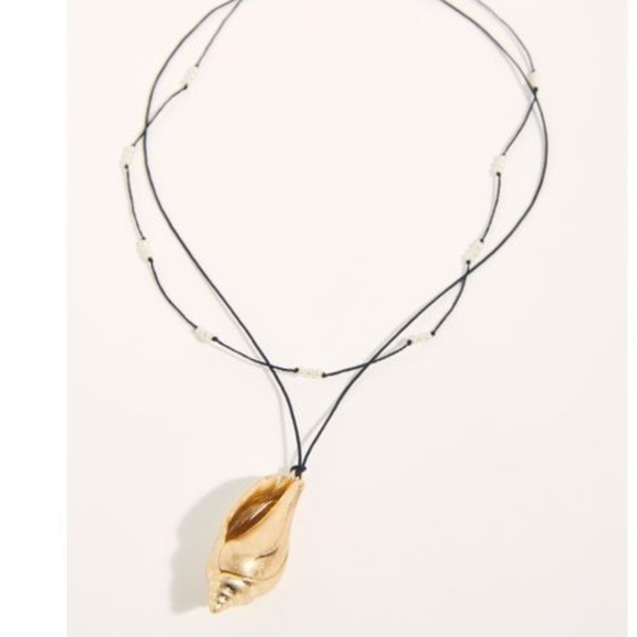 Free People Jewelry - Free People Lagoon Layer Necklace Gold Black New